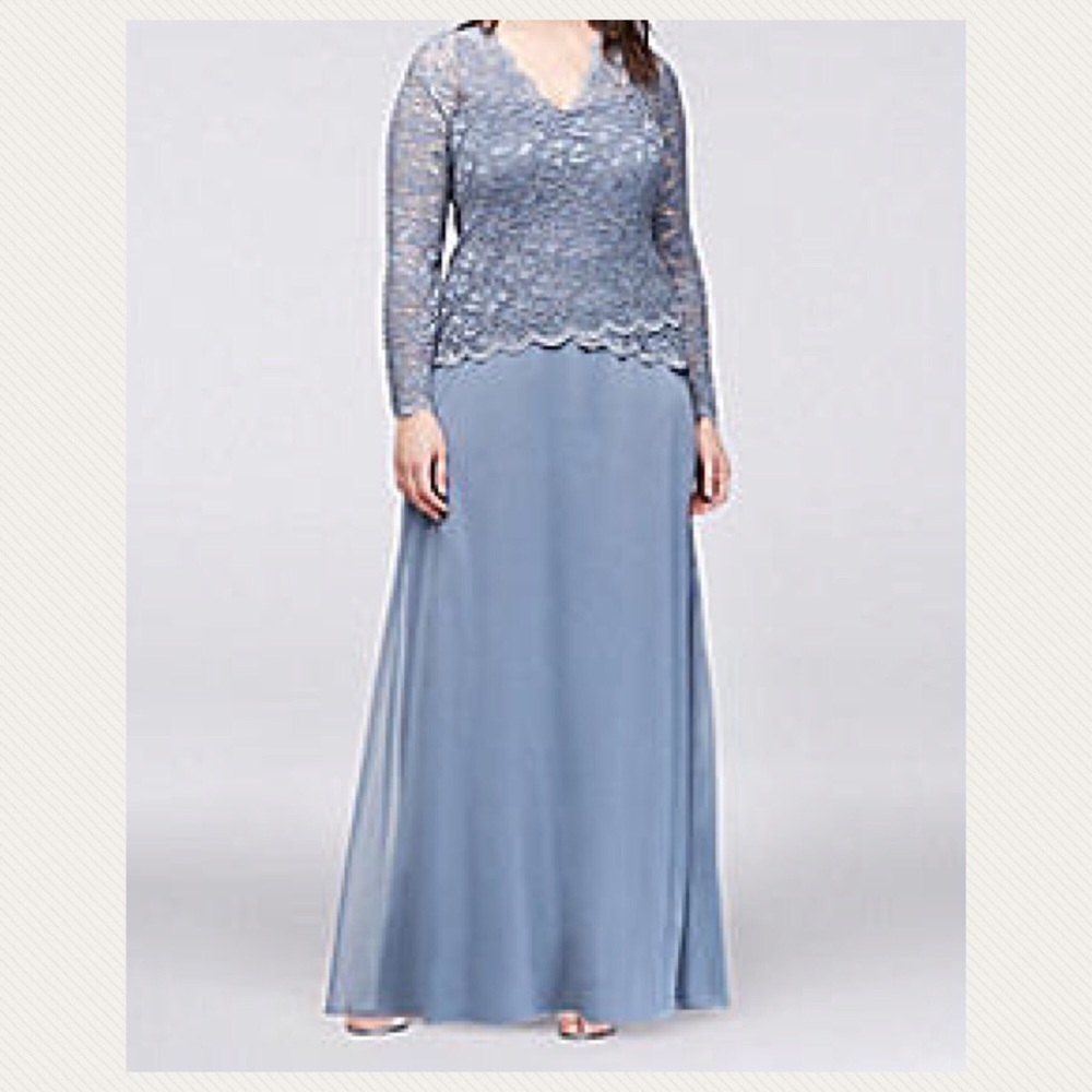 ‼️Price Drop‼️ Long-Sleeve Lace and Chiffon